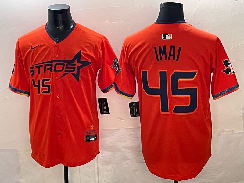 Men 2026 Houston Astros #45 Imai Orange 4th generations Nike MLB Jersey style 01